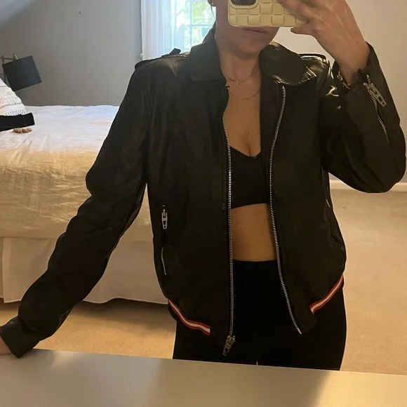 NWT Blank NYC Leather bomber Jacket M - Picture 7 of 9